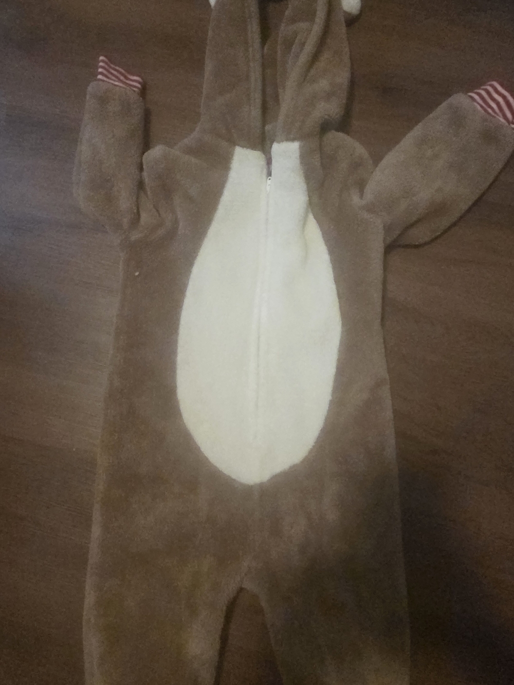 North Pole Christmes Onesie 2T Zip Up  Plush Hooded Kids One-Piece